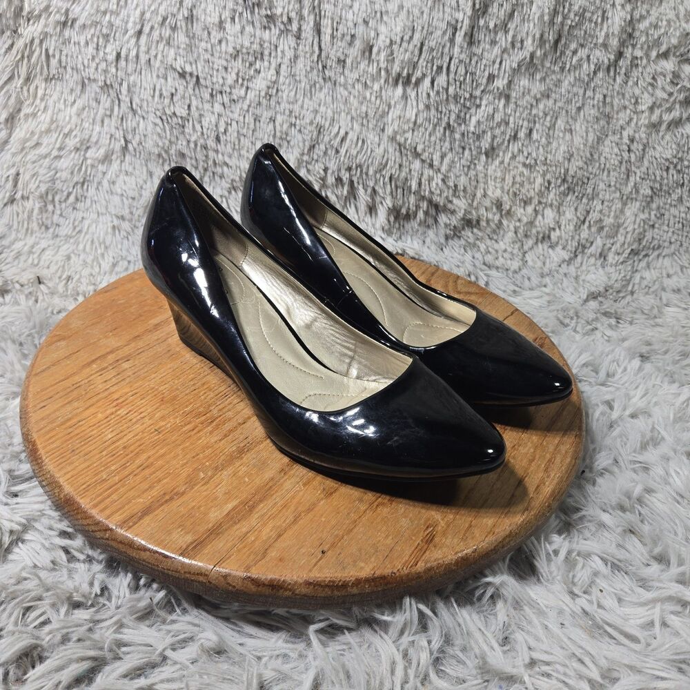 BandaLindo Y2K Patent Leather Wedges Women Size 10M Luxury Casual Retro Pumps
